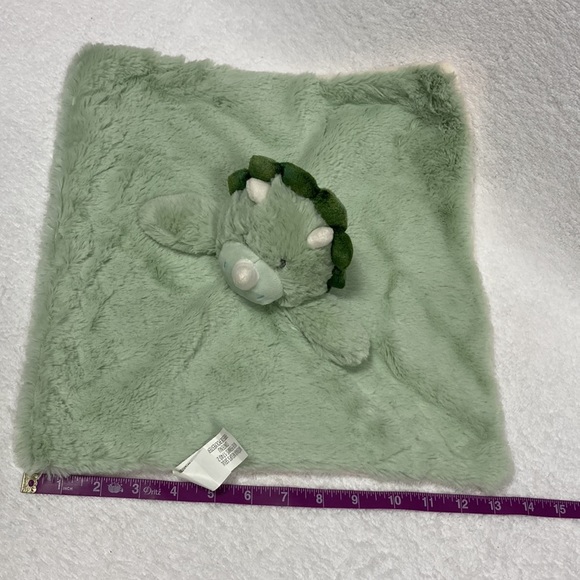 Kellytoy plush green dinosaur lovey security blanket - Picture 3 of 6